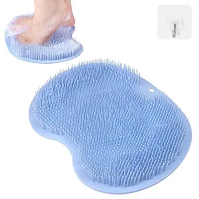 Produktbild von Fußbürste Große, Fußwäscher Fuss Wäscher Bath Massage Pad mit Rutschfesten Saugnäpfen, Fußbad Fußmassagegerät Dusche Fußwaschmatte Foot massager für Pediküre, Fußpflege Entspannung(Blau)