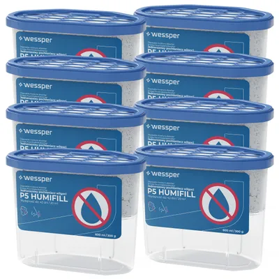 Productafbeelding van Wessper HUMIFILL P5, 8 stuks van 600 ml – Luchtontvochtiger tegen vocht, geurloos