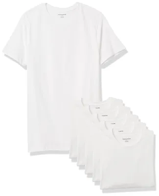 Obrázek produktu pro Amazon Essentials Pánské tričko s kulatým výstřihem, balení po 6 kusech, bílé, klasické tričko