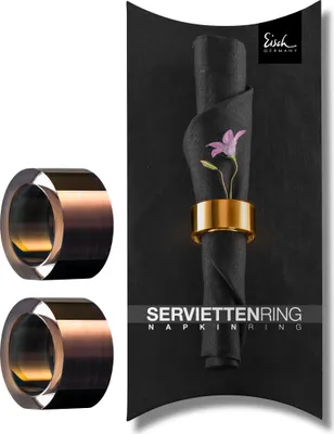 Image de Eisch Vorteilset 2 Stück 2 Serviettenringe 905/50 kupfer im Geschenkkarton SERVIETTENRINGE 77290503 und Geschenk + Spende