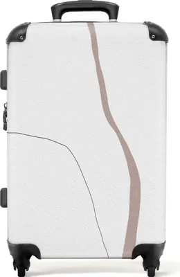 Produktbild von NoBoringSuitcases.com® Großer Koffer - Rosa - Weiß - Abstrakt - Kunst - Kombinationsschloss TSA - Hartschalen Trolley 4 Rollen - 72 liter - Reisekoffer - 66 cmKoffer Mittelgroß 67x43x25 cm, 72L,