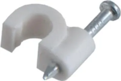 Produktbild von Nagelschelle mit Nägel Ø 3mm 100 Stück FLOP Schelle Kabel Kabelklemme weiß