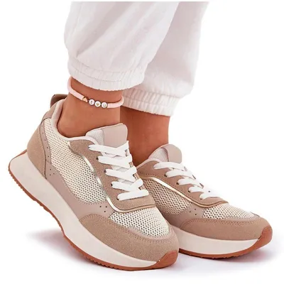 Produktbild von Damen Sportschuhe Mit Netz Auf Plattform Khaki Poova 38