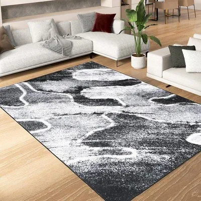 Obrázek produktu pro Protiskluzová rohož, černá a šedá, 120 x 170 cm, s nízkým vlasem, 1 ks
