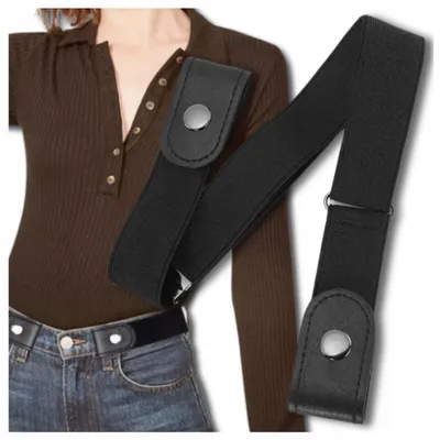Produktbild von Damen Elastischer Gürtel mit Schnalle, Schwarz, Elegant