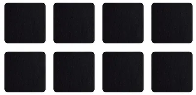 Untersetzer für Gläser, 10x10 cm, Lederoptik, schwarz, 8 Stück