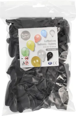 Obrázek produktu pro Papstar balónky černé průměr 25 cm balení 100 kusů