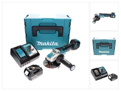 Produktbild von Makita DGA 519 RM1J Akku Winkelschleifer 18 V 125 mm Brushless X-Lock + 1x Akku 4,0 Ah + Ladegerät + Makpac