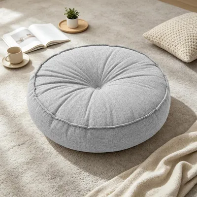 Rundes Sitzkissen 45x45x10 cm, dick, weich, für Wohnzimmer, Balkon, Garten