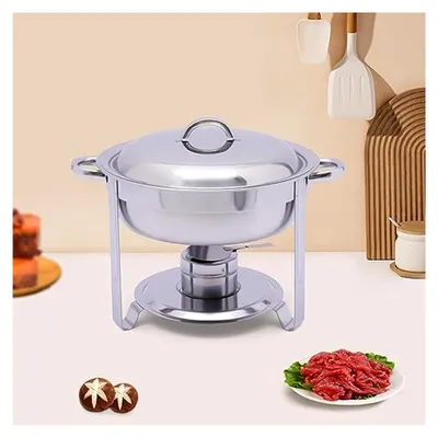 Produktbild von 5 Liter 5,2QT Speisenwärmer Suppentopf Wärmebehälter Rund Chafing Dish Edelstahl für Cafeterias, Hotelrestaurants, Schulkantinen, Bankette, Buffets und Frühstücksbereiche in Hotels
