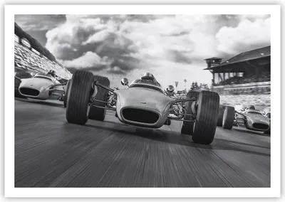 Produktbild von Poster - Poster ohne Rahmen - Formel 1 Schwarz und Weiß - 100x70 cm - Wand Bild - Wanddeko - Wandbilder - Kunstposter - Wandposter - Bilder - Kunstdruck - Wanddekoration - Wandbild - P2XAA100x70-4127