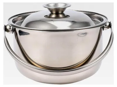 Produktbild von Edelstahl Suppentopf mit Deckel und Griffen 16 cm für Induktion, Gas- und Keramikherde