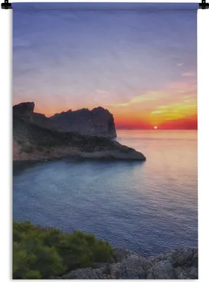 Produktbild von MuchoWow® Wandteppich Wandbehang Meer - Felsen - Berge - Natur 90x135 cm Tapisserie Dekoration Wandtuch - Baumwolle - Wandskulptur