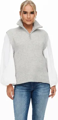 Productafbeelding van Gebreide vesten, ronde hals, gebreide truien, pullovers, vesten zonder mouwen, ONLTIA | L