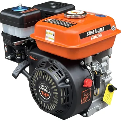 Productafbeelding van KRAFT&DELE | Benzine motor, 7 PK, 19 mm, laag brandstofverbruik, handstarter, stationair draaien met oliebelastingsbeveiliging, geschikt voor pompen en mini-cultivatoren