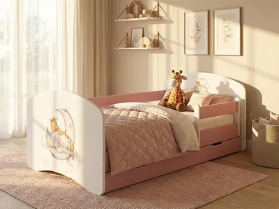 Immagine prodotto di Lettino Happy Babies - Set con materasso, cassetto e sponda di protezione, 70x140, lettini per bambine e lettini per ragazzi, Kids Bed,