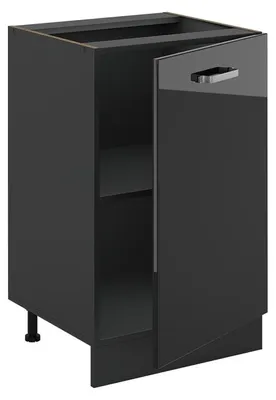 Obrázok produktu pre Kuchynská spodná skrinka Vicco R-Line Čierny vysoký lesk/antracitová 50 cm bez pracovnej dosky, Model 70267