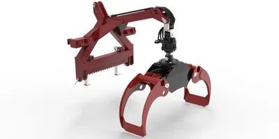 Produktbild von Joma-Tech Kombi-Anbaurahmen Euro- und Dreipunkt mit Forstgreifer OG19 & 4,5t Bolzenrotator
