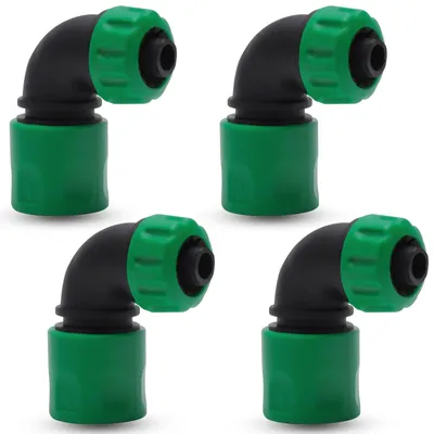 Immagine prodotto di 4 raccordi per tubo da giardino, raccordo a 90 gradi per tubo da giardino, connettore angolare per tubo da giardino