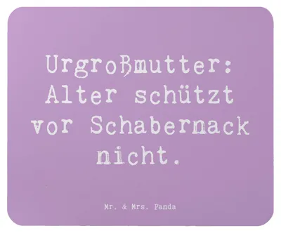 Produktbild von Mr. & Mrs. Panda Mouse Pad Spruch Urgroßmutter Schabernack - Lavendeltraum - Geschenk, laptop mousepad, Familie, Familientradition, handgemacht, mauspad, Ahnen, Freude