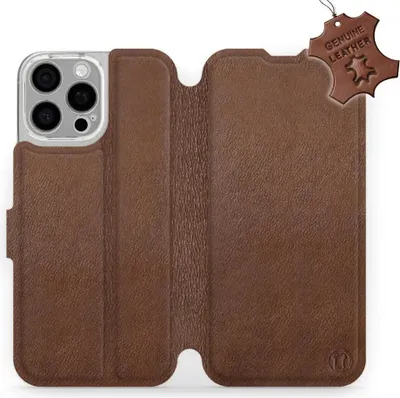 Produktbild von Echtleder Handyhülle für iPhone 16 Pro Max, Mobiwear Leather, Braun