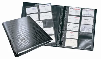 Ringbuch A4 für 400 Visitenkarten, schwarz