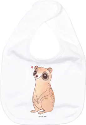 Produktbild von Mr. & Mrs. Panda Lätzchen Plumplori Glücklich - Weiß - Geschenk, Für Babys, Sabberlätzchen, Niedlich, Babylätzchen, Baumwolle, Glück, Tiere, Schlabberlatz