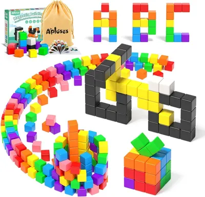 Immagine prodotto di Set di 54 mattoncini magnetici Apluses, mattoncini magnetici per bambini dai 3 anni in su, giocattoli Montessori, cubi magnetici, magneti per bambini
