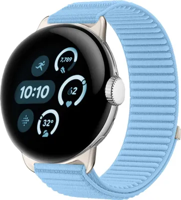 Produktbild von Nylon Armband für Google Pixel Watch 4 / 3 / 2 / 1 41mm Klettverschluss H- Blau