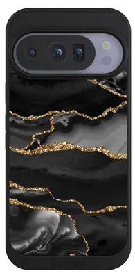 Produktbild von NIVOCASE Handyhülle für Google Pixel 10 Pro  Hülle NIVOpure Case Schwarz Glitzer Look Marmor Muster
