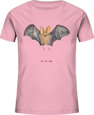 Produktbild von Mr. & Mrs. Panda Kleinkinder T-Shirt Fledermaus Flügel 9-11 Jahre (134/146) - Baumwolle Pink - Geschenk, Lustige Sprüche, für Kinder, Kleinkind, Teenager, Mädchen