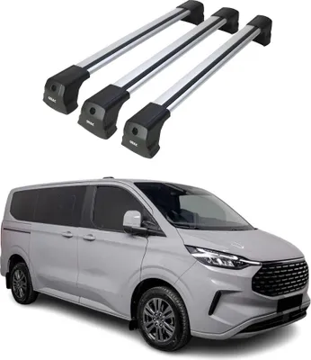 Produktbild von Dachträger für Ford Transit Custom / Tourneo Custom 2023-2025 75kg Silber 3 tlg