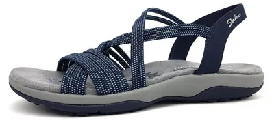 Immagine prodotto di Skechers Turn It Up, sandali da donna, modello piatto, colore blu, ideali per il tempo libero