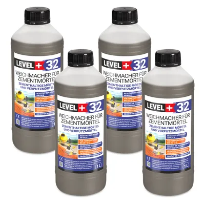 Produktbild von Weichmacher für Mörtel 4L, ersetzt Kalk in Mauer- und Putzmörteln, Plastifizierer für Zementmörtel und Putz RM32