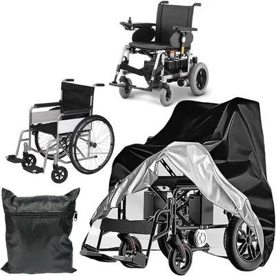 Image de Housse imperméable pour fauteuil roulant, dimensions 100 x 75 x 100 cm, résistante aux intempéries, pour une utilisation en extérieur