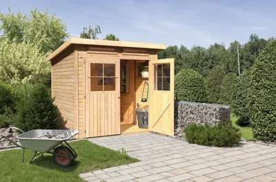 Produktbild von Karibu Gartenhaus Gerätehaus Glücksburg 2 naturbelassen 203x156x220 cm