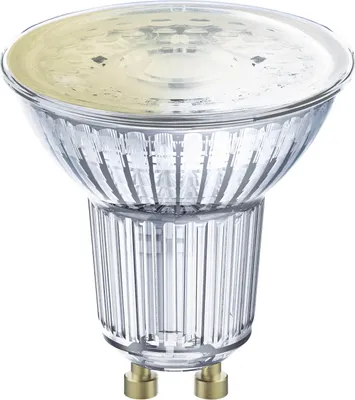 A close-up studio shot of an LED smart bulb.