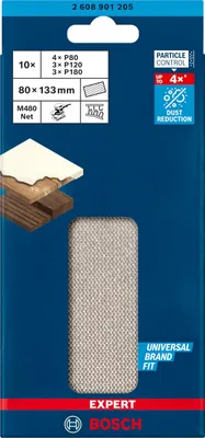 Produktbild von EXPERT M480 Schleifnetz Set, 80x133mm, K80-180, 10-tlg.