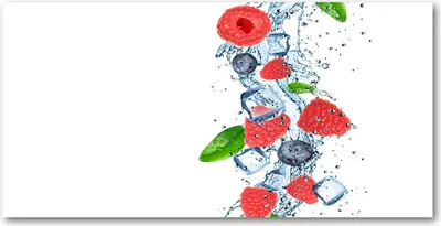 Produktbild von Tulup Glas-Bild -140x70- Wandkunst Dekorative Wand für Küche & Wohnzimmer - Essen & Getränke - Waldfrüchte Eis - Rot