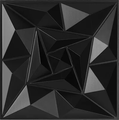 Immagine prodotto di Bettizia 12pcs Pannelli 3D Pannelli da parete in cloruro di polivinile PVC - Pannelli per pareti e soffitti - 30x30 cm (0,9 m²) - Leggeri, flessibili e facili da installare - Nero
