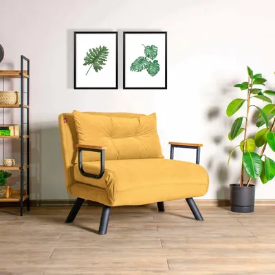 Immagine prodotto di Keoni - Poltrona, 60x78x78h cm Giallo, Reclinabile