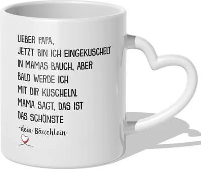 Produktbild von 22Feels Du Wirst Papa Tasse Werdender Vater Geschenk Schwangerschaft Männer Vatertag Geburtstag Weihnachten Dad To Be Baby Kaffeetasse (Herzhenkel Weiss)