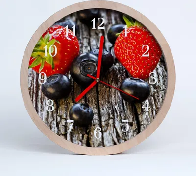 Produktbild von Holzuhr 30fi cm wanduhr - Beeren Natur