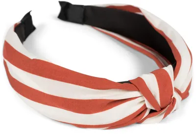 Image de styleBREAKER Serre-tête pour femme avec motif à rayures et noeud dans le style rétro, look vintage, bandeau pour cheveux, Headband 04027016