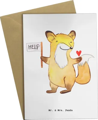 Produktbild von Mr. & Mrs. Panda Grußkarte Sozialarbeiter Herz - Weiß - Geschenk, osterkarte, einladungskarten, weihnachtskarten, vatertagskarte, glückwunschkarten, genesungskarte