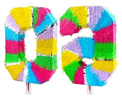 Produktbild von Bunte Pinata Zahl 60 für den 60. Geburtstag