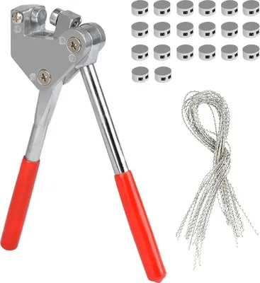 Produktbild von Zangen Plombenzange Set Rotplombe 10mm Kunststoffgriff (1x Kabelplombezange + 20 x Leitungen + 20 x Drahtplombe)