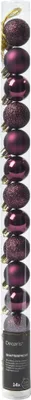 14 Weihnachtsbaumkugeln Kunststoff 3cm klein & bruchsicher Uni Dunkel Mauve