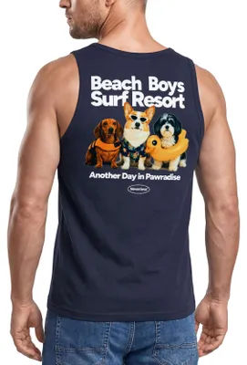 Produktbild von Tanktop Herren mit Grafik-Print - Design Beach Dogs - Trägershirt Baumwolle Sommer Sport Streetwear Neverless®