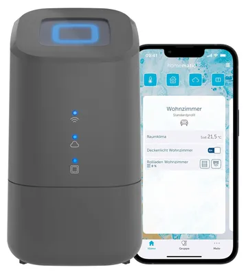 Zdjęcie produktu dla Homematic IP HmIP-HCU1, Antracyt, 868 - 868.6, 869.4 - 869.65 MHz, 0 - 400 m, IP20, 5 - 40 °C, Przewodowy i Bezprzewodowy